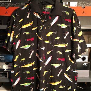 Expressions Fishing Lure Polo Shirt XL